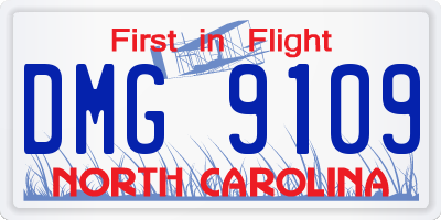 NC license plate DMG9109