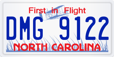 NC license plate DMG9122