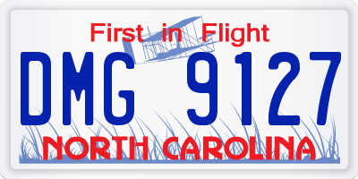 NC license plate DMG9127