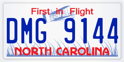 NC license plate DMG9144