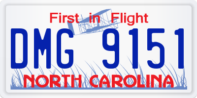 NC license plate DMG9151