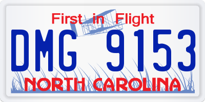 NC license plate DMG9153
