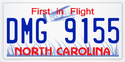 NC license plate DMG9155
