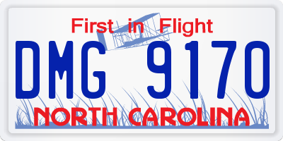 NC license plate DMG9170