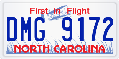 NC license plate DMG9172