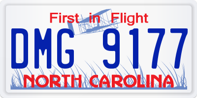 NC license plate DMG9177