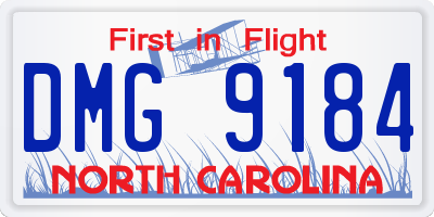 NC license plate DMG9184