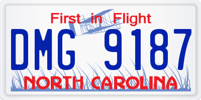 NC license plate DMG9187