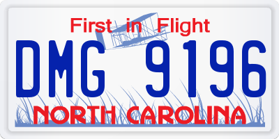 NC license plate DMG9196