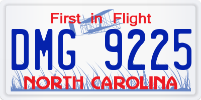 NC license plate DMG9225