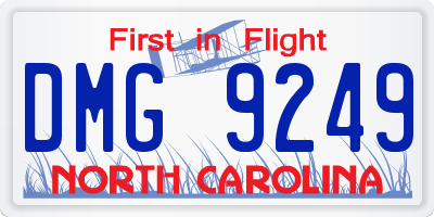 NC license plate DMG9249