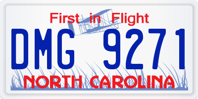 NC license plate DMG9271
