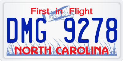 NC license plate DMG9278