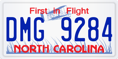 NC license plate DMG9284