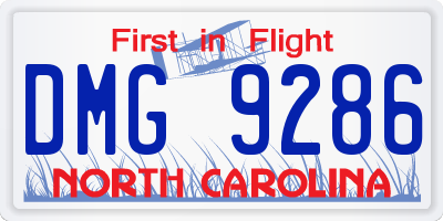 NC license plate DMG9286