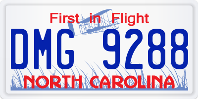 NC license plate DMG9288