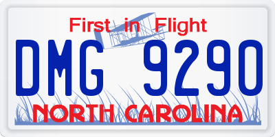 NC license plate DMG9290