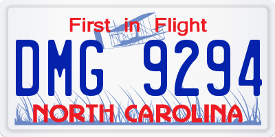 NC license plate DMG9294