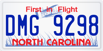 NC license plate DMG9298