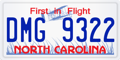 NC license plate DMG9322