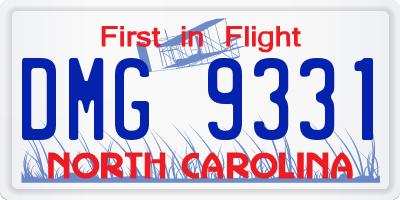 NC license plate DMG9331
