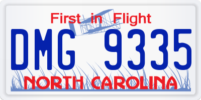 NC license plate DMG9335