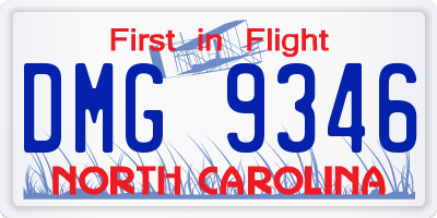 NC license plate DMG9346