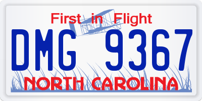 NC license plate DMG9367