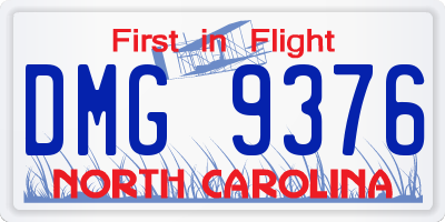 NC license plate DMG9376