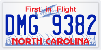 NC license plate DMG9382