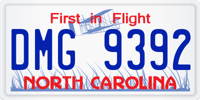 NC license plate DMG9392