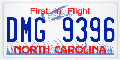 NC license plate DMG9396