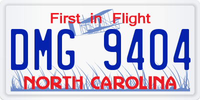 NC license plate DMG9404