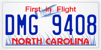 NC license plate DMG9408
