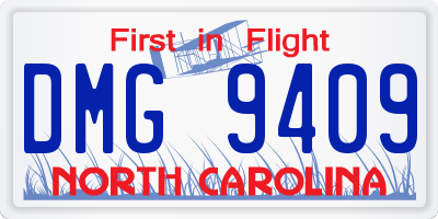 NC license plate DMG9409