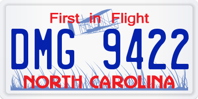 NC license plate DMG9422