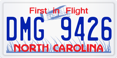 NC license plate DMG9426