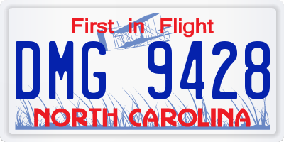 NC license plate DMG9428