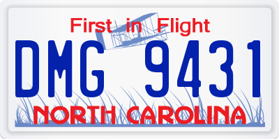 NC license plate DMG9431