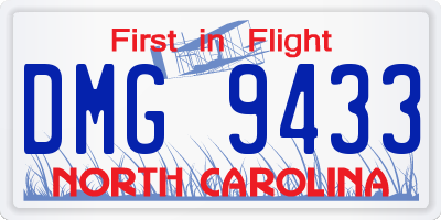 NC license plate DMG9433
