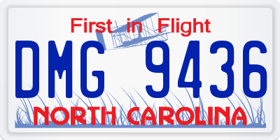 NC license plate DMG9436