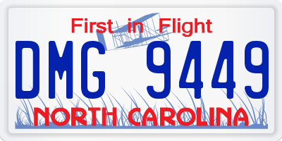 NC license plate DMG9449