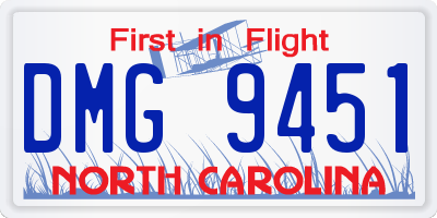 NC license plate DMG9451