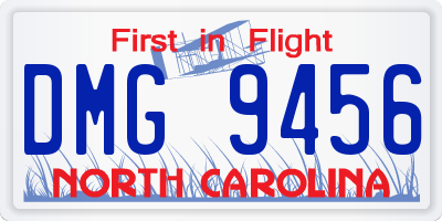 NC license plate DMG9456