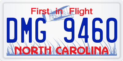 NC license plate DMG9460