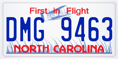 NC license plate DMG9463