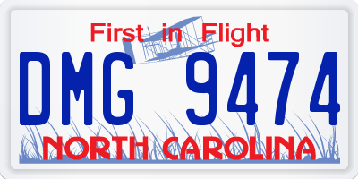 NC license plate DMG9474