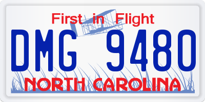 NC license plate DMG9480