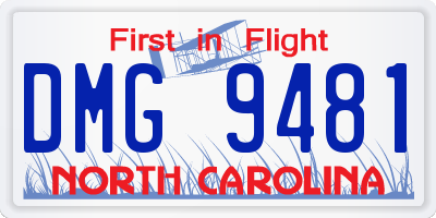 NC license plate DMG9481