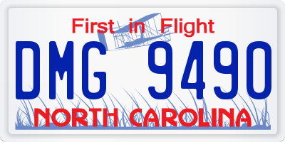 NC license plate DMG9490